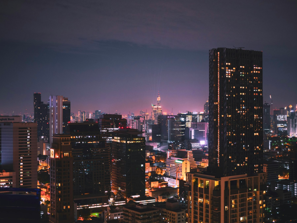 Bangkok skyline at night